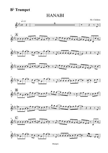 楽譜 Mr Children Hanabi By Keisukeyamanak Musicpro