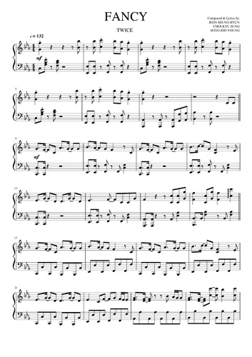 ソング Fancy 楽譜