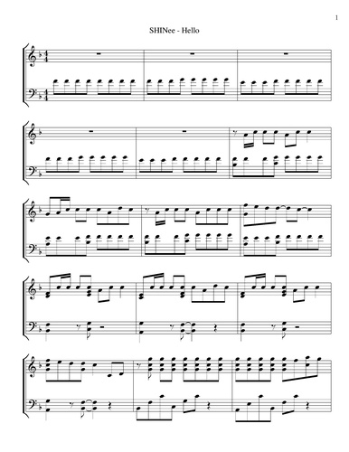 楽譜 Hello Shinee By