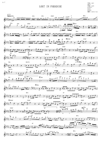 楽譜 Lost In Paradise 呪術廻戦 In C By Muta Sax