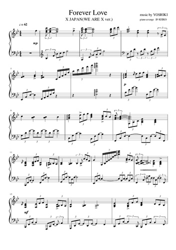 楽譜 X Japan Forever Love フォーエバーラブ By Ebikeiko